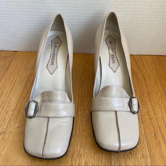 Enzo Angiolini || EA Flexo; Toe Buckle; Leather Kitten Heels; Size 6 1/2M - Picture 4 of 17